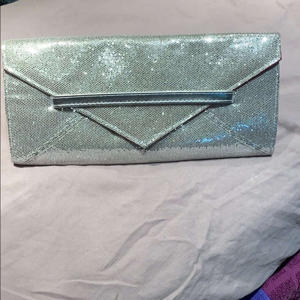 Victoria’s Secret ultraslim silver sparkly clutch